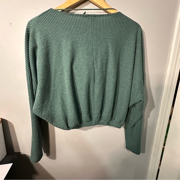 Urban Outfitters OUT FROM UNDER Green Ribbed Cropped Top - Picture 5 of 6